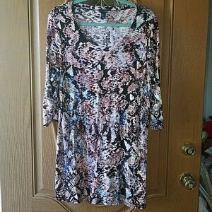 Paraphrase printed 3/4th length tunic Sz 1X